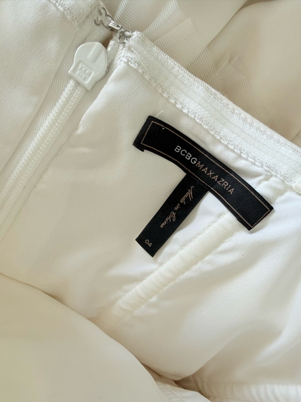 BCBG Max Azria white strapless sweetheart cocktail dress tiered ruffle bustier 4 - Picture 7 of 13